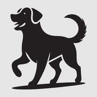 Silhouette of a dog with a minimalist design and white background vector