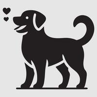 Silhouette of a dog with a minimalist design and white background vector