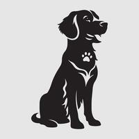 Silhouette of a dog with a minimalist design and white background vector