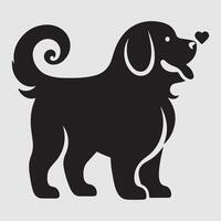 Silhouette of a dog with a minimalist design and white background vector