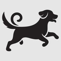 Silhouette of a dog with a minimalist design and white background vector