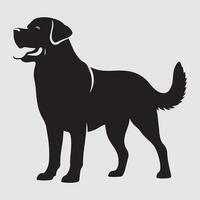 Silhouette of a dog with a minimalist design and white background vector