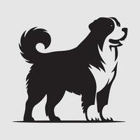 Silhouette of a dog with a minimalist design and white background vector