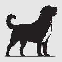 Silhouette of a dog with a minimalist design and white background vector