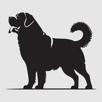 Silhouette of a dog with a minimalist design and white background vector