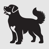 Silhouette of a dog with a minimalist design and white background vector