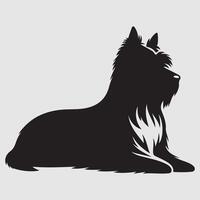 Silhouette of a dog with a minimalist design and white background vector