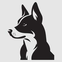 Silhouette of a dog with a minimalist design and white background vector