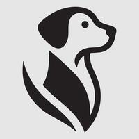 Silhouette of a dog with a minimalist design and white background vector