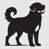 Silhouette of a dog with a minimalist design and white background vector