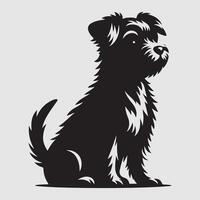 Silhouette of a dog with a minimalist design and white background vector