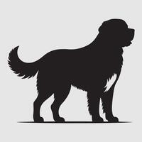 Silhouette of a dog with a minimalist design and white background vector