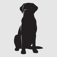 Silhouette of a dog with a minimalist design and white background vector