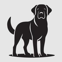 Silhouette of a dog with a minimalist design and white background vector