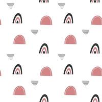Seamless pattern with simple rainbows. Monochrome abstract backgrounds vector