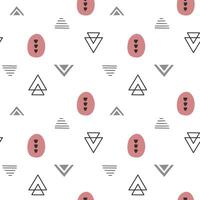 Seamless pattern with simple geometric shapes. Monochrome abstract backgrounds vector
