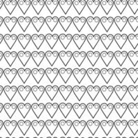 Seamless pattern with simple abstract shapes, hearts. Monochrome geometric backgrounds vector