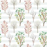 Woodland backgrounds. Seamless pattern with watercolor trees. Creative floral texture. vector