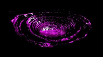 Neon frame effect Big Hole in Kimberley, South Africa, glow, black background. video