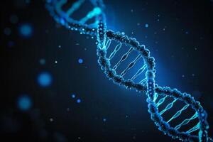 dna spiral on bokeh background with space for text photo