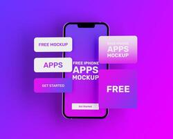Realistic smartphone mockup. Device UI,UX mockup for presentation template. . Cellphone frame with blank display isolated templates, phone different angles views. 3d isometric illustration cell phone photo