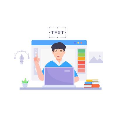 Graphic designer work on desk illustration.