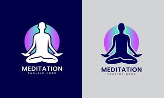 Meditation icon body health fitness logo sample idea template design vector
