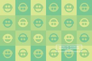 Abstract Background - Geometric Background - Geometric Pattern - Smiley Face - Green - Use in Website Design, Packaging, Wall Art, Wallpaper, Poster, Banner, Profile, Brochure, Apparel, Textiles vector