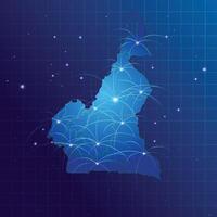 Cameroon map vecto internet network vector