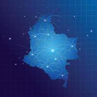 Colombia map vecto internet network vector