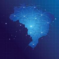 Brazil map vecto internet network vector