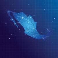 Mexico map vecto internet network vector