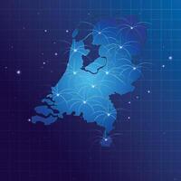 Netherland map vecto internet network vector