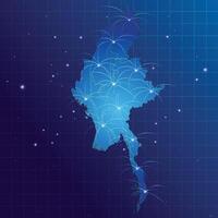 Myanmar map vecto internet network vector