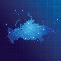 Russia map vecto internet network vector