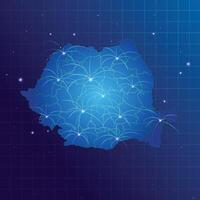 Romania map vecto internet network vector