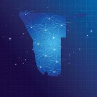 Namibia map vecto internet network vector
