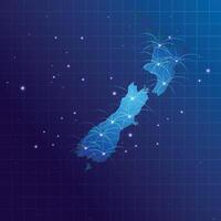 Newzealand map vecto internet network vector