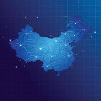 China map vecto internet network vector