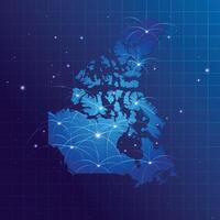 Canada map vecto internet network vector