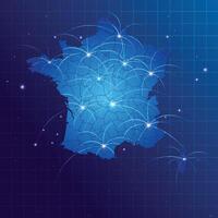 France map vecto internet network vector