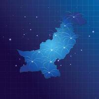 Pakistan map vecto internet network vector