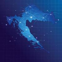 Croatia map vecto internet network vector