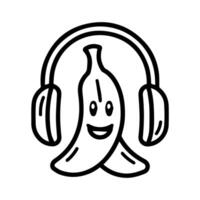 Banana Operator logo or modern line icon. line art and icon design with bold outline. Black and white Pixel Perfect minimalistic symbol isolate white background. Creative logotype vector