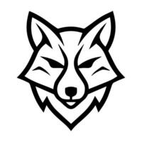 Fox Heraldic logo or modern line icon. line art and icon design with bold outline. Black and white Pixel Perfect minimalistic symbol isolate white background. Creative logotype vector