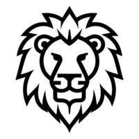 Lion logo or modern line icon. line art and icon design with bold outline. Black and white Pixel Perfect minimalistic symbol isolate white background. Creative logotype vector