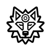 Fox Gear logo or modern line icon. line art and icon design with bold outline. Black and white Pixel Perfect minimalistic symbol isolate white background. Creative logotype vector
