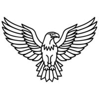 Water Eagle logo or modern line icon. line art and icon design with bold outline. Black and white Pixel Perfect minimalistic symbol isolate white background. Creative logotype vector