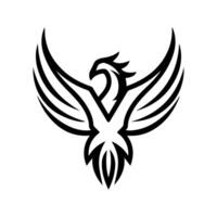 Phoenix logo or modern line icon. line art and icon design with bold outline. Black and white Pixel Perfect minimalistic symbol isolate white background. Creative logotype vector