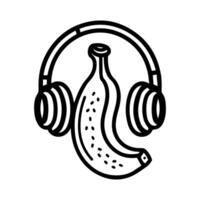 Banana Operator logo or modern line icon. line art and icon design with bold outline. Black and white Pixel Perfect minimalistic symbol isolate white background. Creative logotype vector